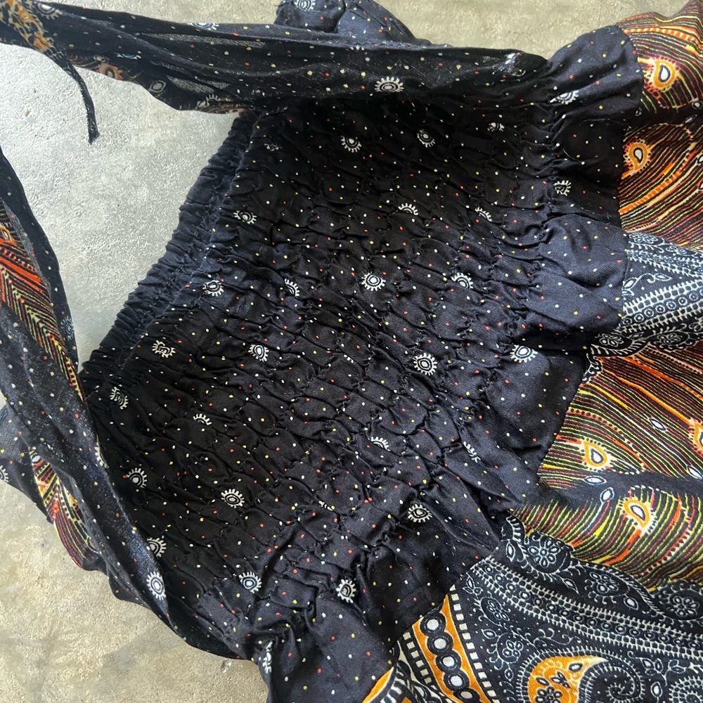 Funky Boho Multi-Color Design Full A-Line Skirt - Picture 3 of 5
